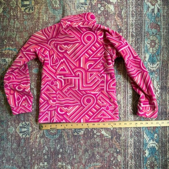 Small 7/8 Columbia Kids Pink Patterned Fleece Jacket - Picture 11 of 11
